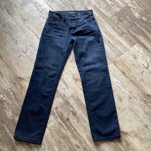 Rude Slim Straight Dark Blue Denim Jeans Button Fly Men’s 28x30